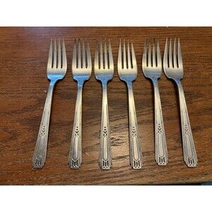Salad Forks 6 Wm Roger & Son IS Friendship Medality silverware silverplate